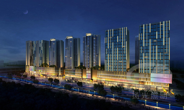童夢廣場建筑夜景照明設(shè)計(jì)效果圖二